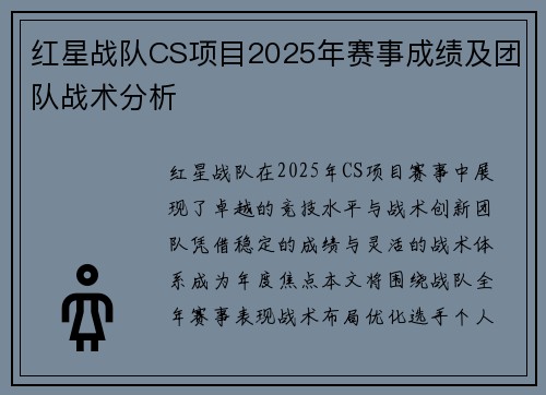 红星战队CS项目2025年赛事成绩及团队战术分析